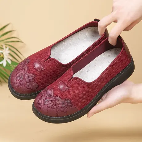 老北京布鞋女旗舰店官方老人鞋软底老年奶奶鞋子春秋妈妈舒适单鞋图片