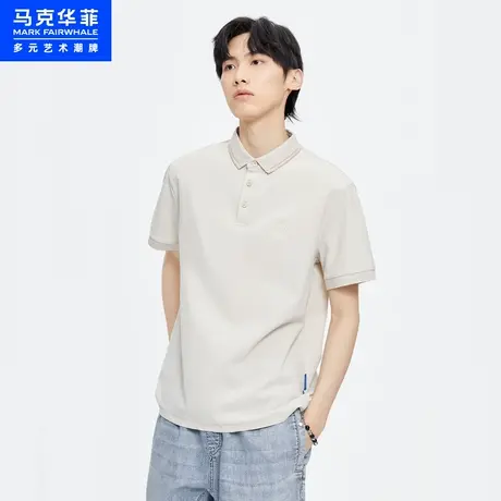 商场同款马克华菲鲸鱼字母图案POLO衫男23夏季新款简约商务通勤图片