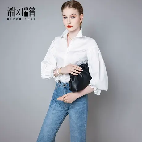 希区瑞普高端设计感小众白衬衫女2023春季款法式气质职业衬衣上衣图片