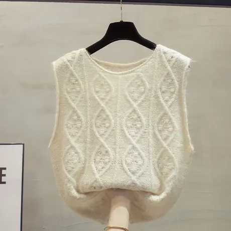 圆领针织马甲背心女2023秋装新款宽松外穿马夹叠穿外搭毛衣坎肩潮商品大图