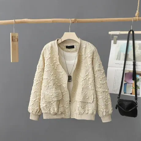 秋装2023年新款小个子洋气棒球服女法式时尚短外套宽松上衣夹克衫图片