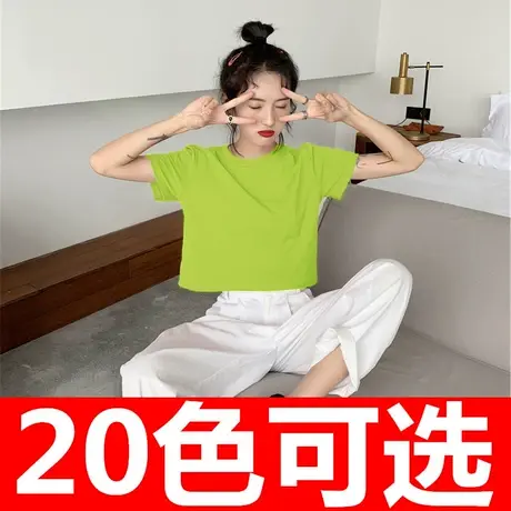 2023年网红夏季新款短款女装复古性感露脐上衣服ins超火短袖T恤潮图片