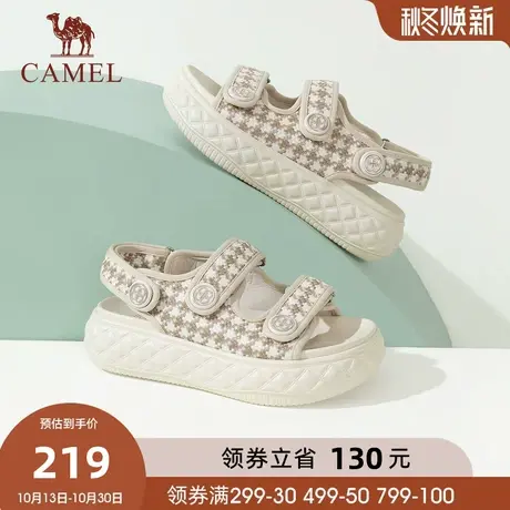 骆驼女鞋2023夏季新款休闲女士凉鞋运动防滑软底海边时尚沙滩鞋商品大图