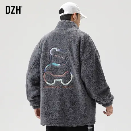 男士摇粒绒外套男秋冬季潮牌休闲百搭开衫夹克2023新款潮流男装商品大图