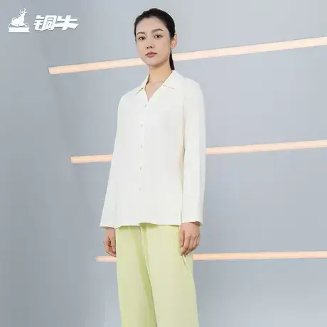铜牛亲舒净爽棉翻领开襟家居女套2025春夏新款家居套装女VJ135商品大图