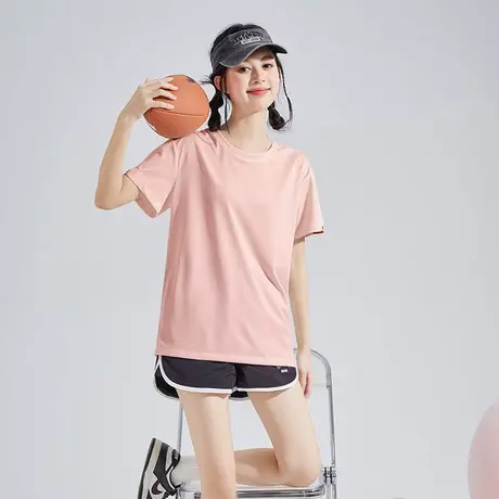 唐狮短袖T恤竹语棉圆领女新款夏季白色宽松上衣女设计感商品大图