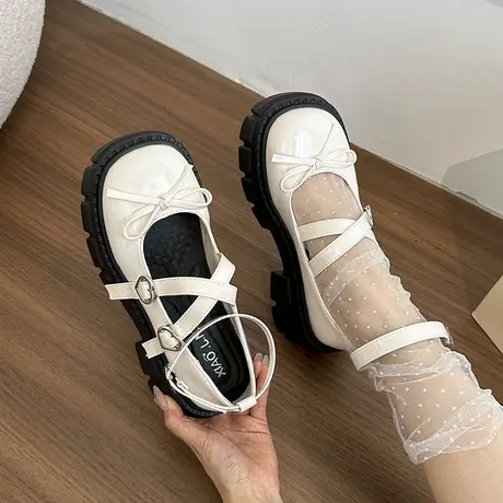 气质圆头小皮鞋女2025夏季新款百搭配jk厚底玛丽珍鞋时尚法式单鞋图片