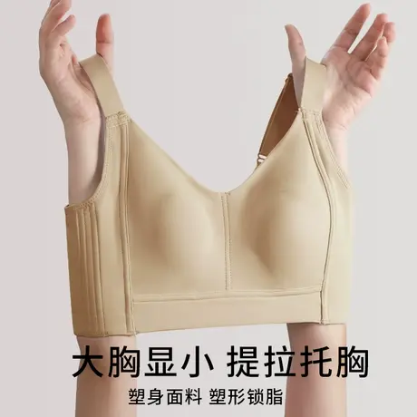 润微大胸显小内衣女夏超薄款全罩杯无痕收副乳文胸上托防下垂胸罩商品大图
