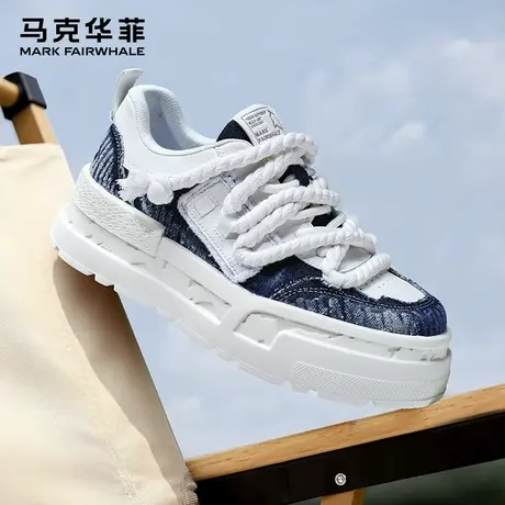 马克华菲官方旗舰店男鞋春季上班工作轻便一脚蹬厚底内增高滑板鞋商品大图