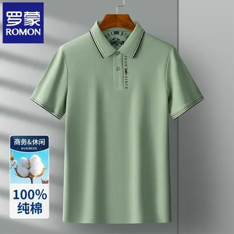罗蒙纯棉刺绣POLO衫男士短袖t恤2025夏季薄款休闲翻领半袖上衣N2Z商品大图