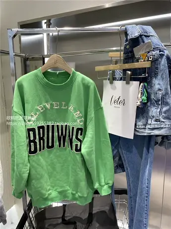 卫衣女春秋薄款2021新款欧货韩版宽松显瘦百搭圆领套头ins潮上衣商品大图