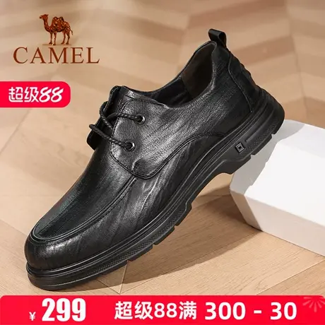 Camel/骆驼男鞋2025秋季新款舒适真皮增高软底男士商务休闲皮鞋商品大图