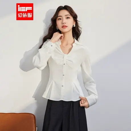 IEF/爱依服2025秋季新款韩版精致小女人气质感通勤修身显瘦上衣商品大图