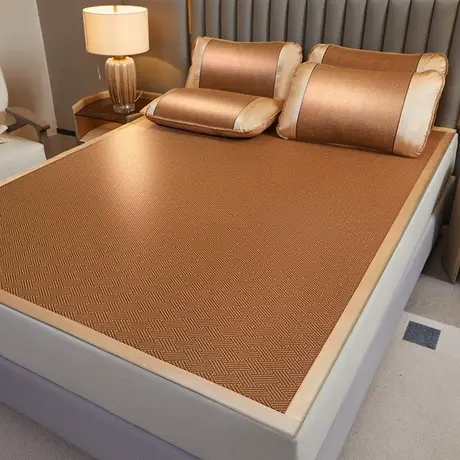 2026新款宽边藤席冰藤席凉席三件套图片