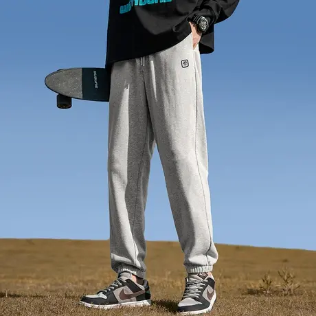 唐狮秋冬季新款运动裤男简约束脚卫裤宽松休闲长裤潮流直筒裤子TE图片