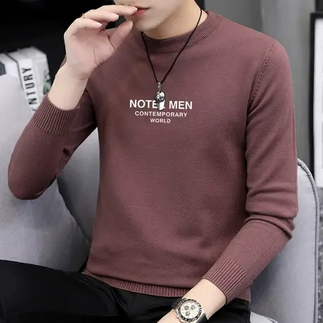 毛衣针织衫男士打底衫秋冬季潮流个性毛衫圆领线衫男装休闲毛线衣商品大图