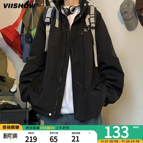 VIISHOW美式机能风冲锋夹克男2023秋季新款穿搭高街潮牌夹克外套商品大图