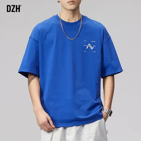 男士克莱因蓝t恤男纯棉潮牌短袖夏季男款半袖衣服2024新款体恤衫商品大图