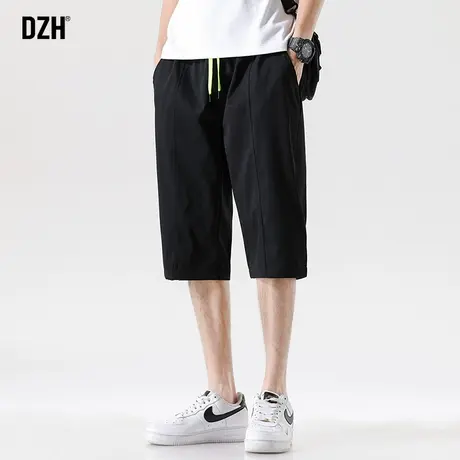 男士黑色冰丝短裤男休闲宽松运动速干裤男款2023新款男裤夏季薄款商品大图