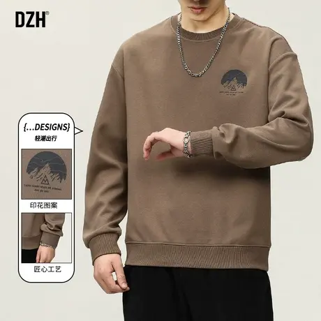 男士印花卫衣男圆领美式潮牌情侣春秋款衣服2024新款外套秋装上衣商品大图