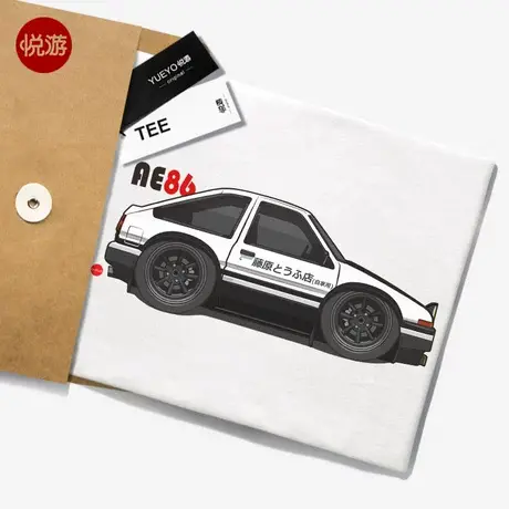 悦游 AE86衣服头文字D短袖 潮牌男汽车日系藤原豆腐店T恤半袖商品大图