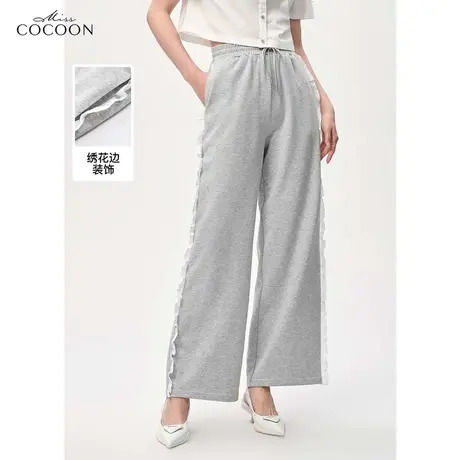 missCOCOON时尚休闲卫裤女2023新款夏季高腰显瘦长款拖地直筒裤子商品大图