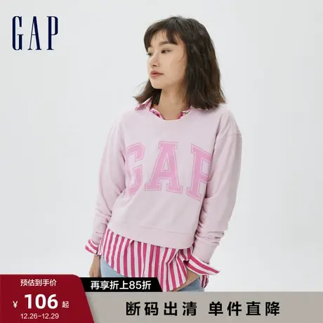 【断码优惠】Gap女装潮流LOGO短款辣妹高腰卫衣时尚上衣602747图片