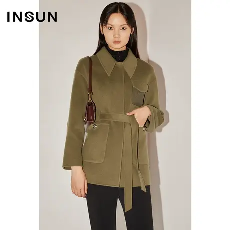 【昕怡粉丝专享】恩裳COVER冬季落肩袖衬衫式羊毛双面呢商品大图