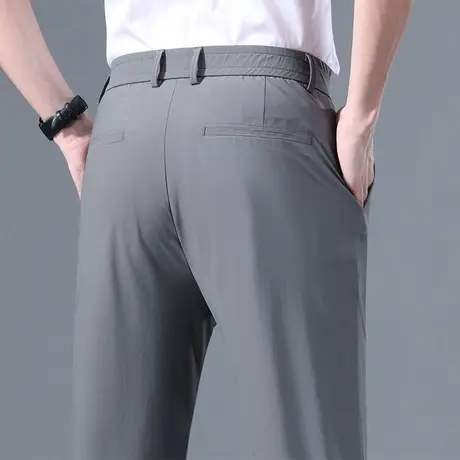 夏天冰丝男士商务职业正装西裤夏季薄款宽松直筒休闲裤夏款男裤子商品大图
