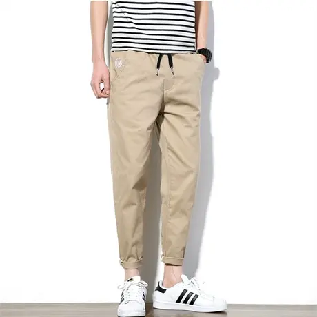 秋季薄款裤子男士弹力休闲裤韩版修身潮流男裤百搭直筒长裤春秋款图片