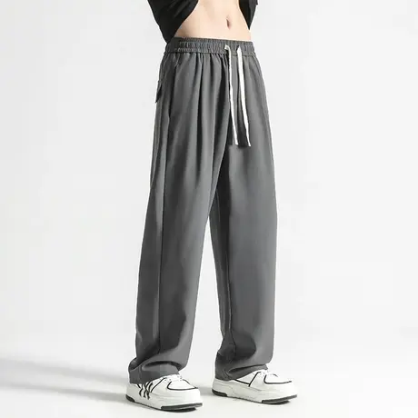 Nuthink纯色裤子潮牌男裤2024新款直筒休闲裤春季国潮潮流长裤男商品大图