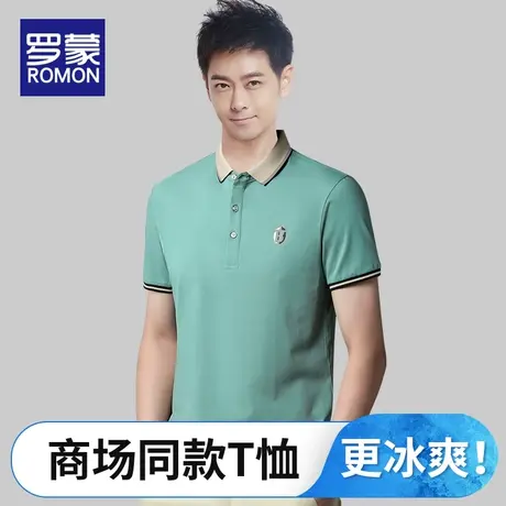 罗蒙男士短袖polo衫男款商务休闲夏季薄款有领t恤中青年纯色衣服图片
