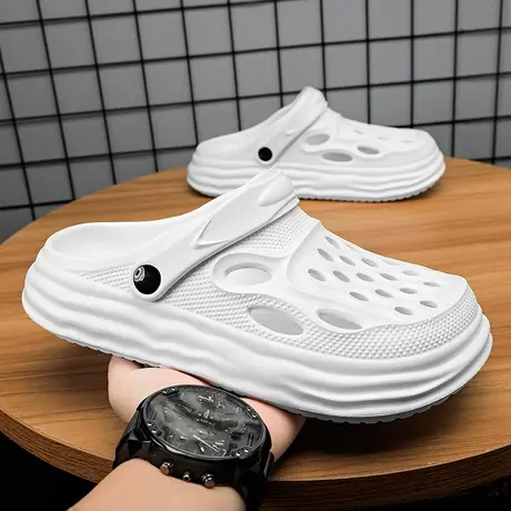 雨鞋男款夏季时尚钓鱼水鞋厨房防滑赶海专用涉水鞋男士沙滩洞洞鞋商品大图