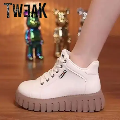 TWEAK特价清仓秋冬季女鞋轻便高腰皮面防水休闲运动鞋厚底增高鞋图片