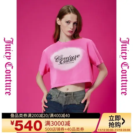 Juicy Couture橘滋秋季装女2023年新款怪诞少女logo印花宽松短T恤商品大图