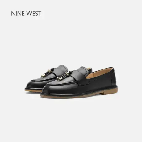 【商场同款】Nine West/玖熙复古乐福鞋女平底软底舒适小皮鞋单鞋图片