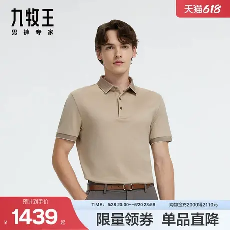 [商场同款]九牧王男装JT2D26917短袖2025春夏款通勤舒适POLO衫图片
