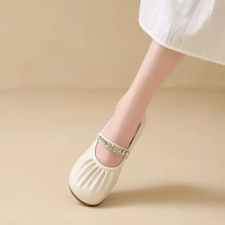 玛丽珍女鞋2025夏季新款平底浅口单鞋真皮软底小皮鞋配裙子公主鞋图片