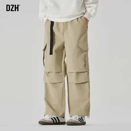 男士卡其色工装裤子男款美式高街2023新款休闲伐木裤直筒阔腿长裤商品大图