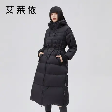 【直播】艾莱依时尚设计感长款羽绒服女2022年冬季新款修身外套潮商品大图