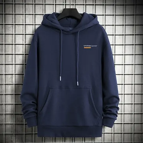 2023新款秋季连帽卫衣男宽松潮流百搭加绒长袖带帽衫字母印花外套商品大图