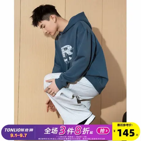 唐狮2025春季新款男卫衣美式潮牌连帽套头衫青少年休闲百搭外套商品大图