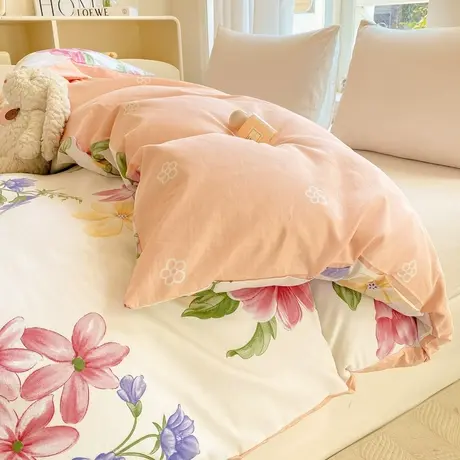 恒源祥全棉印花四件套纯棉被套被单单人学生宿舍三件套四季通用商品大图