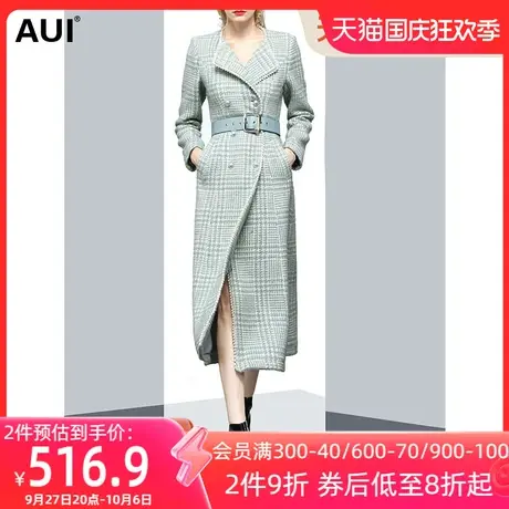 气质女神范双排扣毛呢外套女冬2022新款收腰显瘦垂感时尚呢子大衣图片