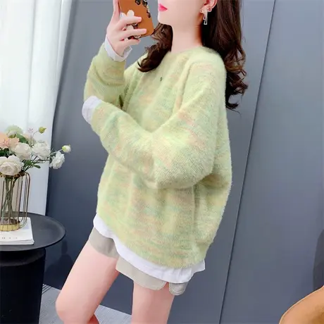 洋气宽松设计感毛绒卫衣女2023新款秋季韩版减龄网红百搭学生上衣商品大图