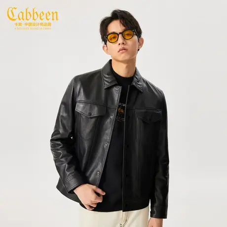 卡宾男装街头复古皮衣外套2023秋季新款潮流港风机车服时髦潮男B商品大图