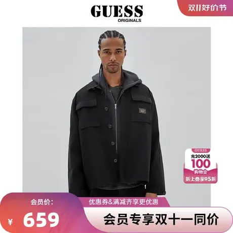 GUESSOriginals23年新款秋男士高街休闲工装宽松夹克-M3BH06WFNP0商品大图