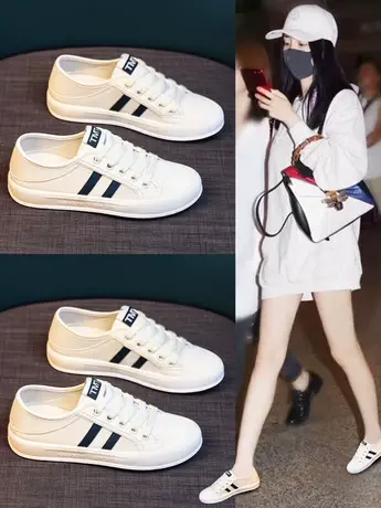 真皮小白鞋女款夏季2023新款百搭板鞋子透气运动鞋小众休闲鞋女鞋商品大图