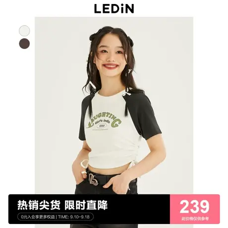 【商场同款】乐町短款小上衣2023夏季新款紧身短袖T恤C2CND3102图片