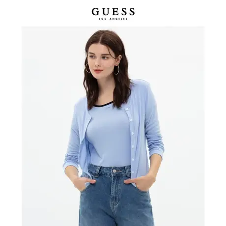 【秀智明星同款】GUESS气质款纯色百搭短款上衣开衫-YM2K2499商品大图